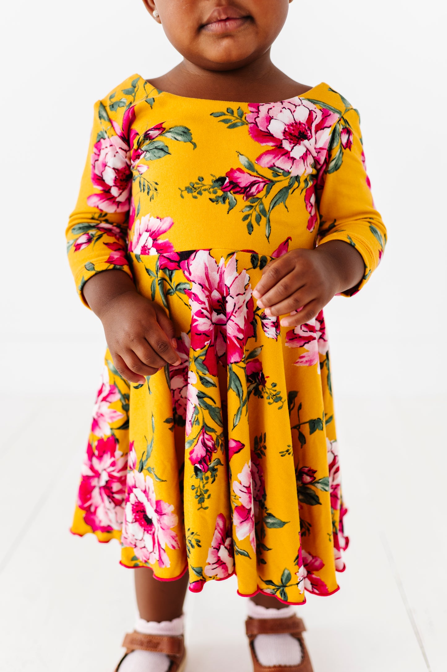 Cecilia Dress- Mustard Floral