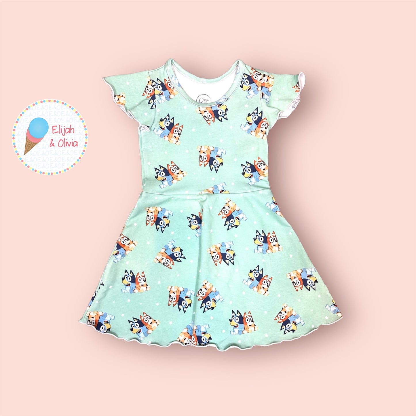 Skater Dress | Green Dogs