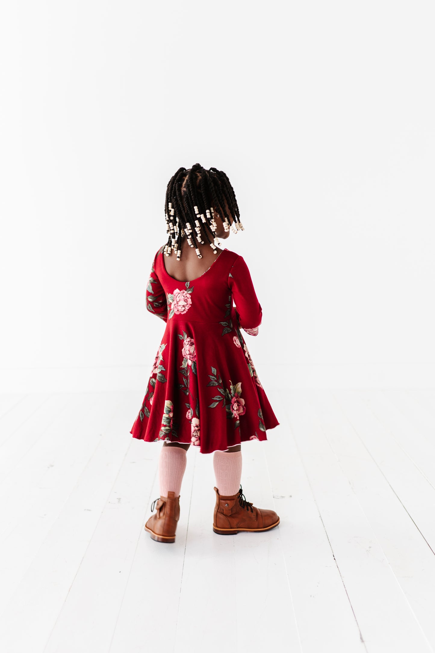 Cecilia Dress- Maroon Floral