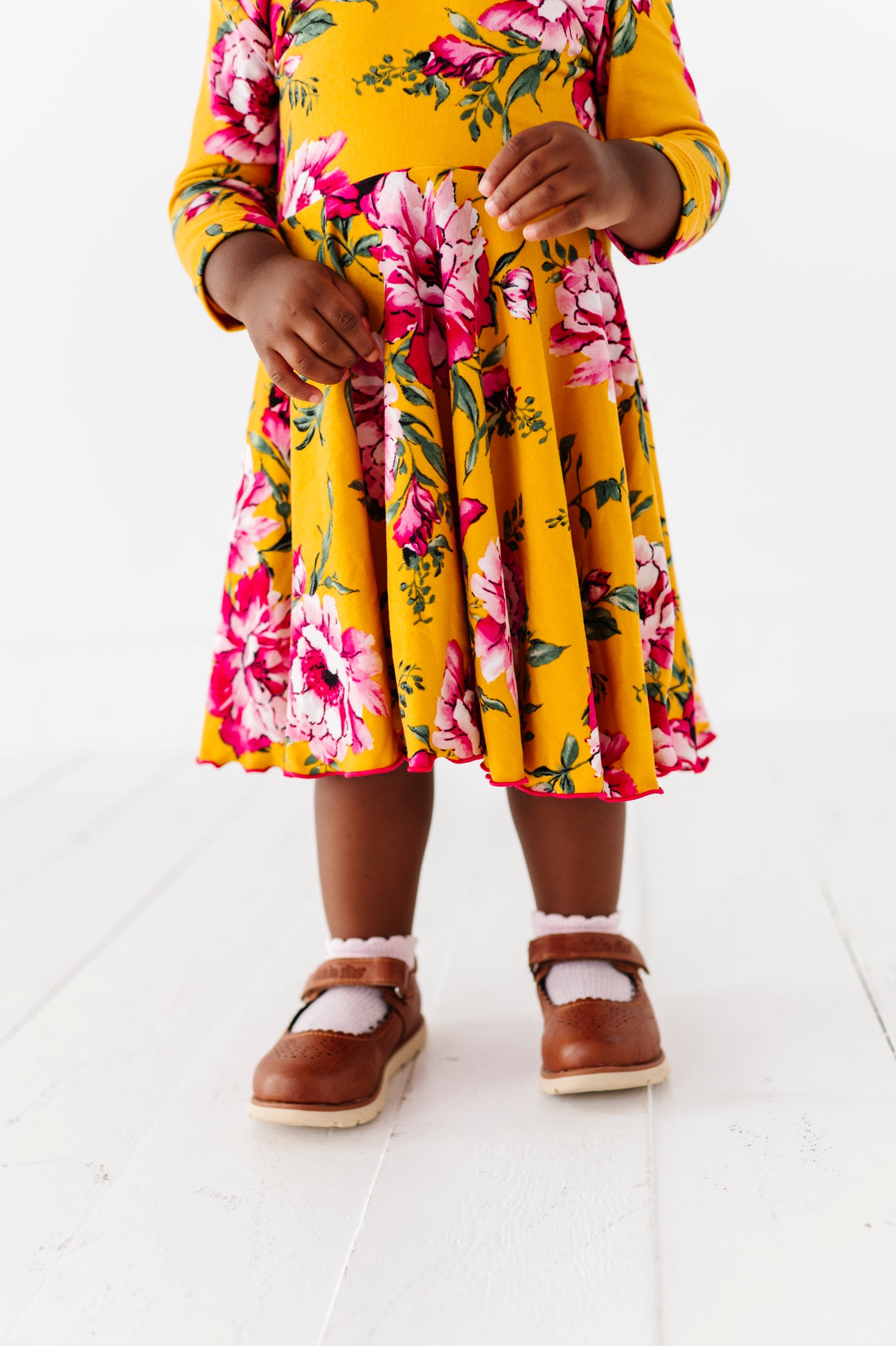 Cecilia Dress- Mustard Floral
