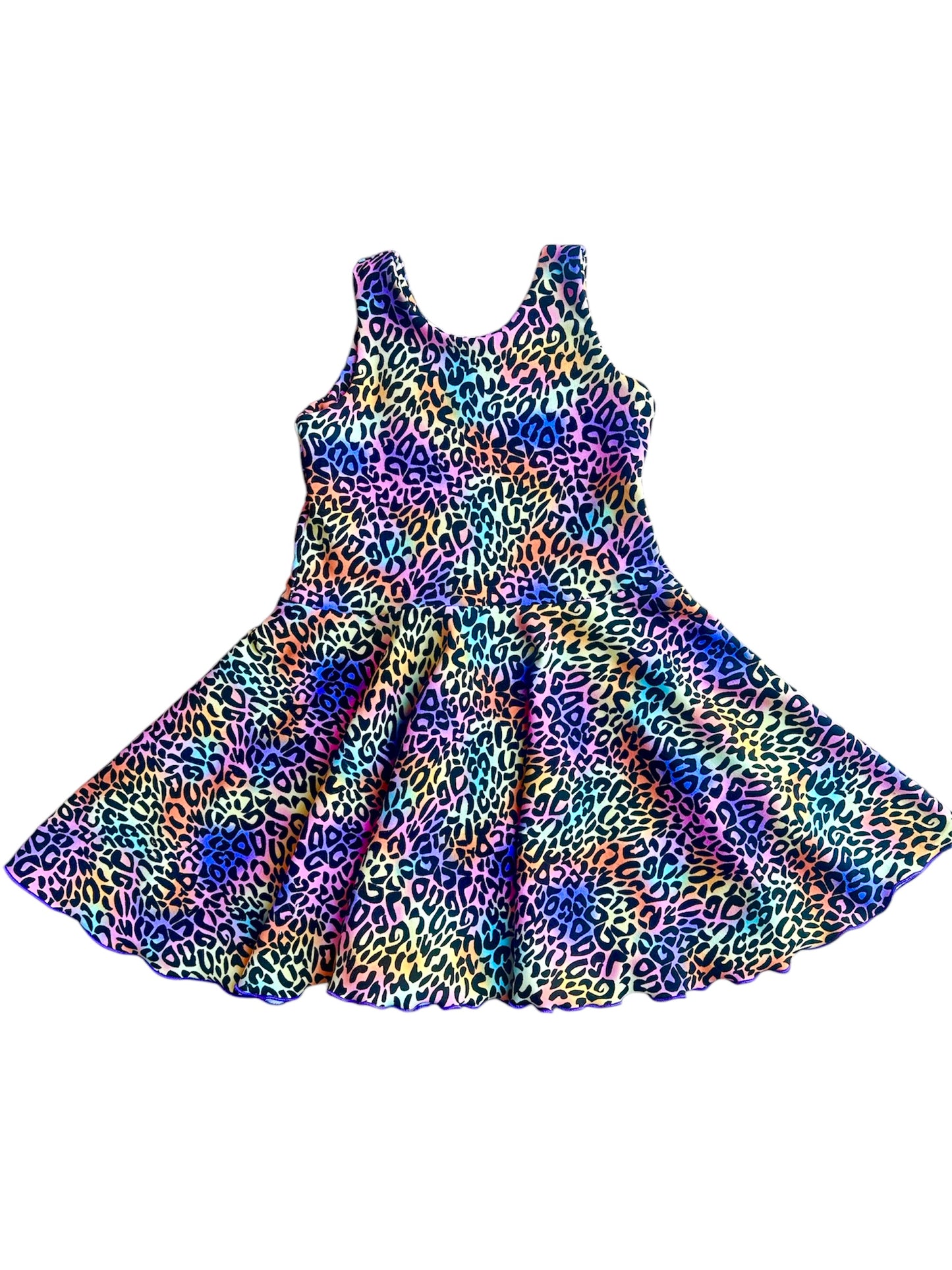 Chloe Dress- Rainbow Cheetah