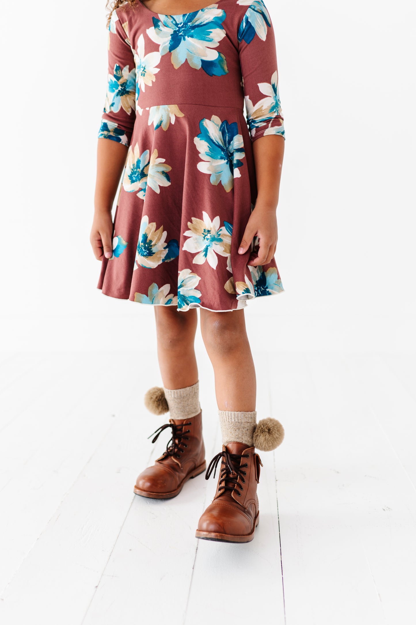 Cecilia Dress- Brown Floral