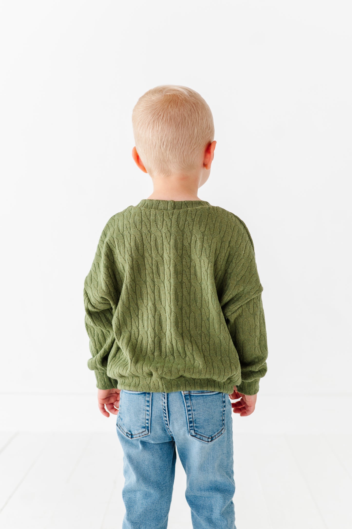 Cable Knit Sweater-Green
