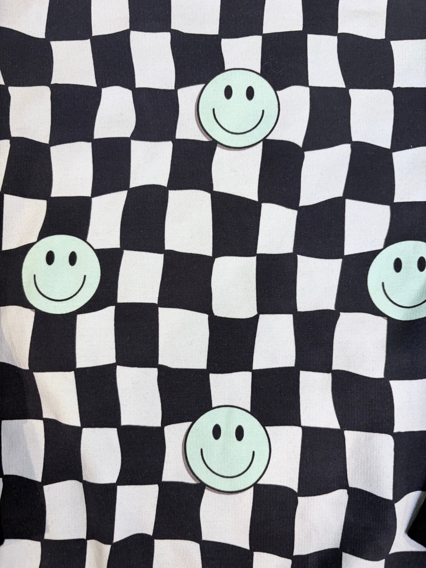 Sweatshirt- smiley Checkers