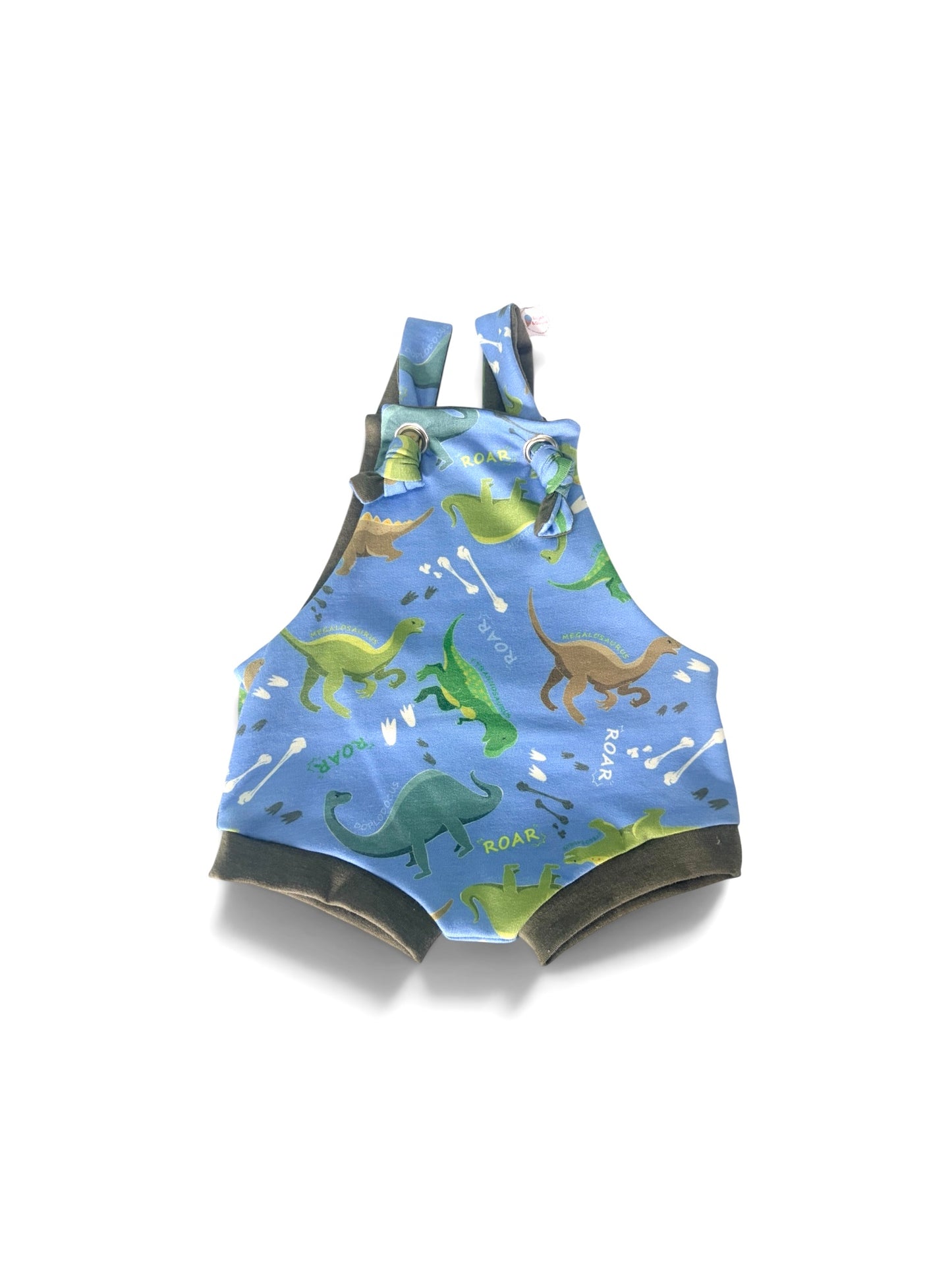 Knotted Romper- Dino Roar