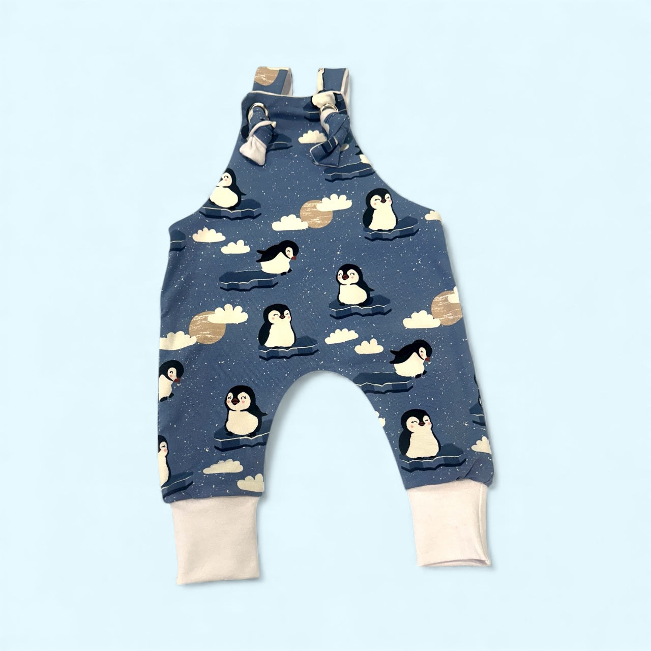 Knotted Pants Romper- Penguins