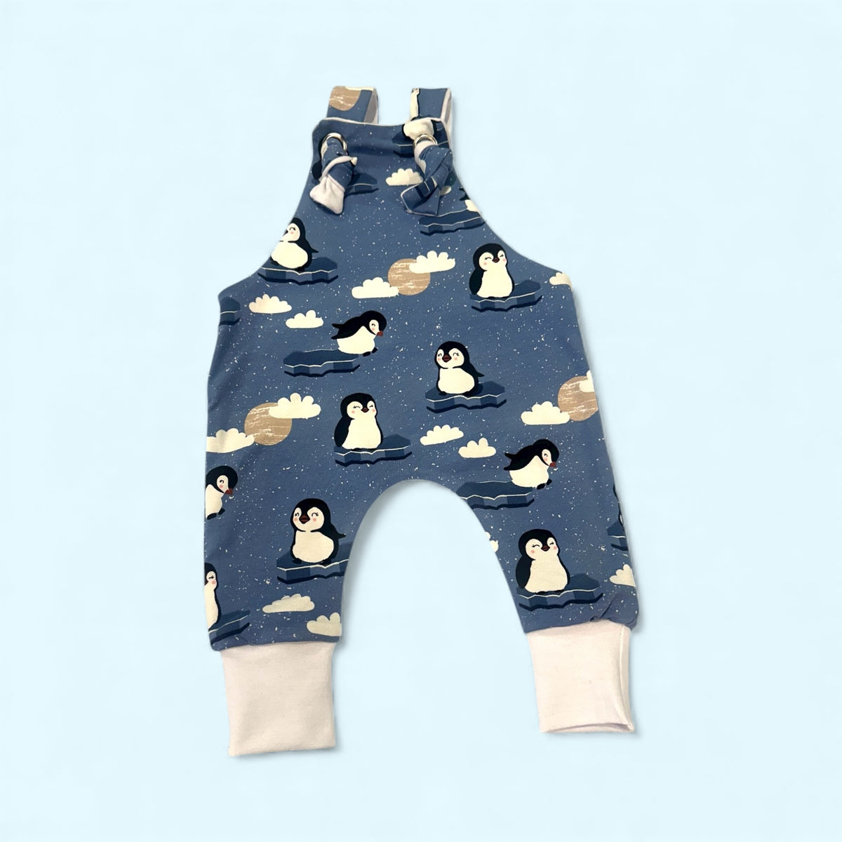 Knotted Pants Romper- Penguins