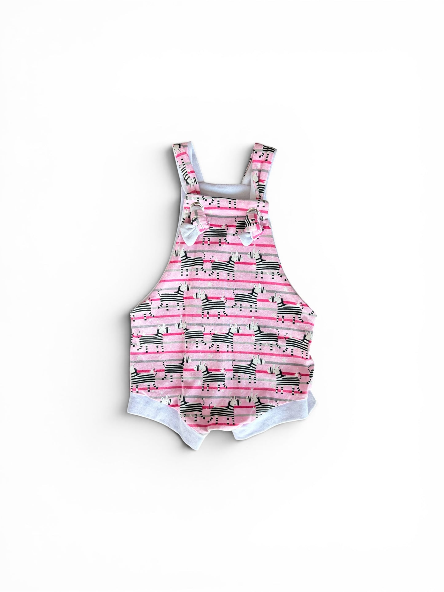 Knotted Romper- Pink Zebra