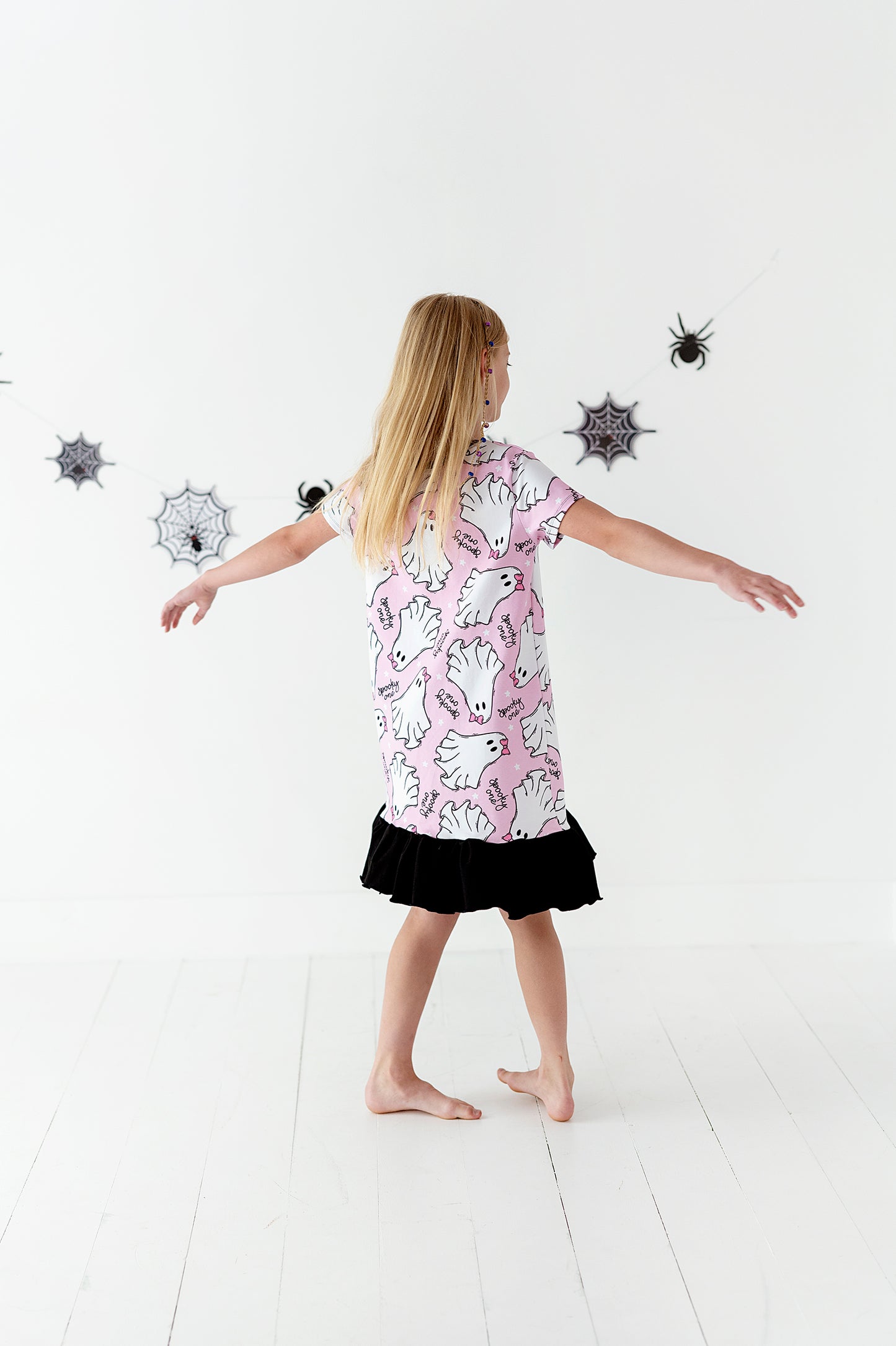 Double Ruffle Nightgown- Ghosts