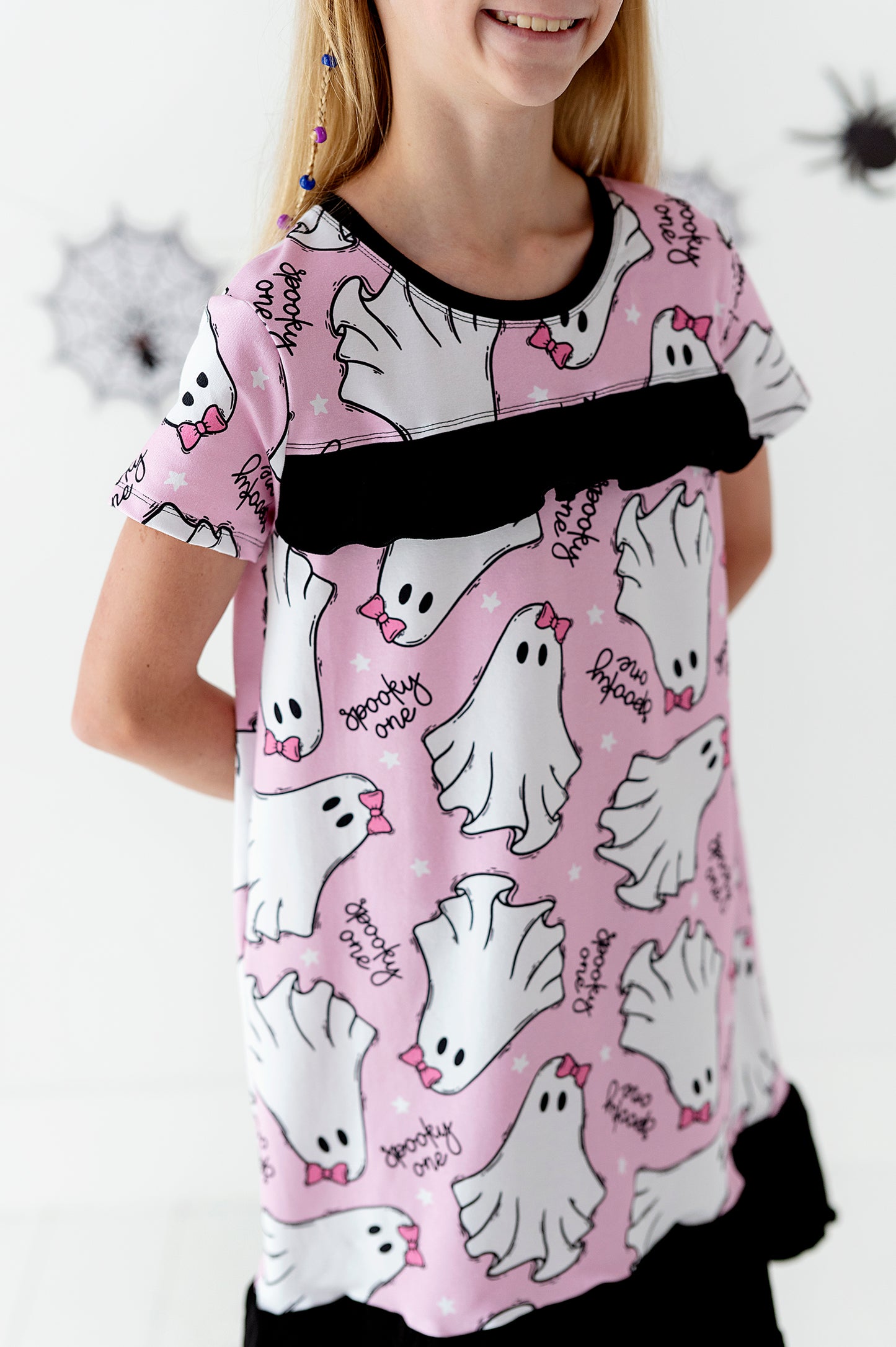 Double Ruffle Nightgown- Ghosts