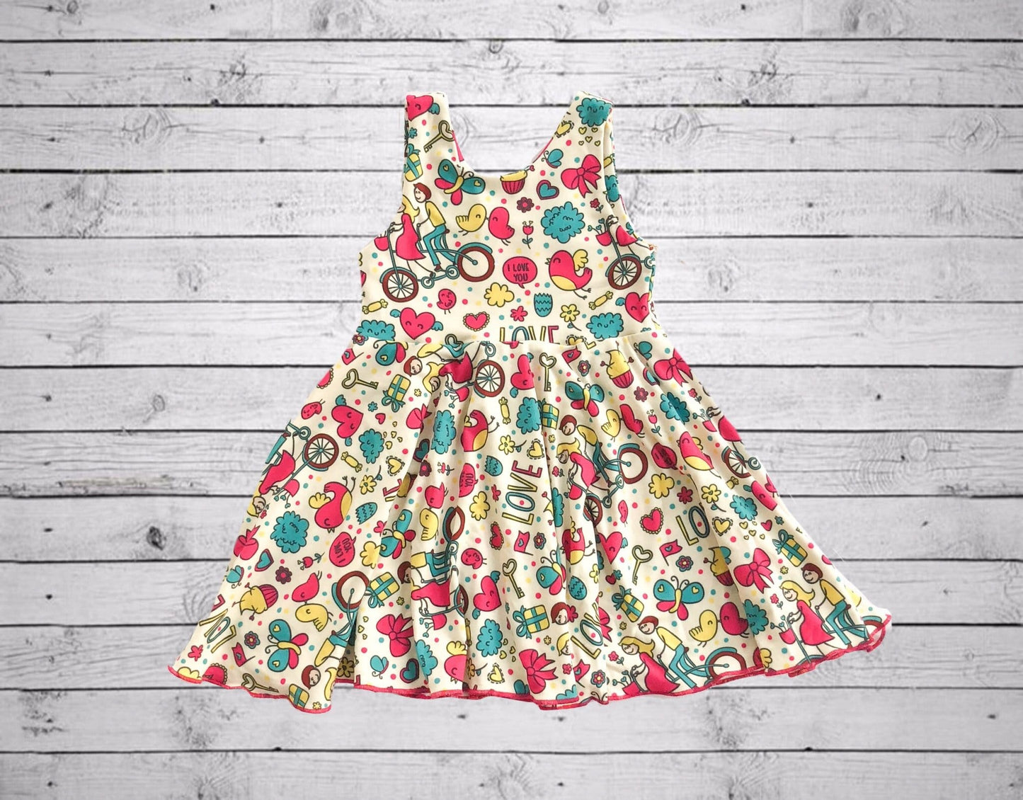 Olivia Scoop Back Dress- Love Birds