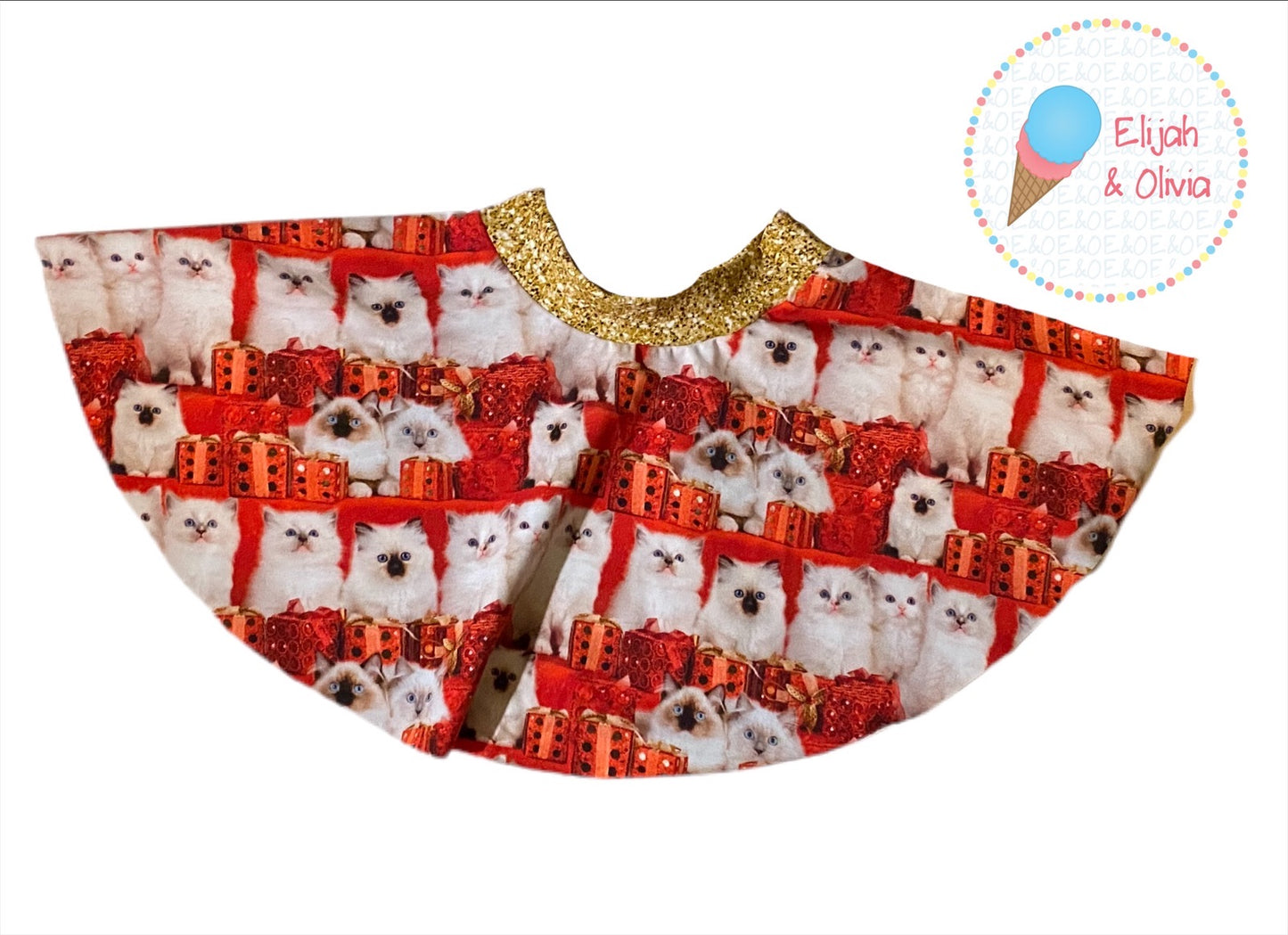 Sienna Twirl Skirt- Christmas Kitties