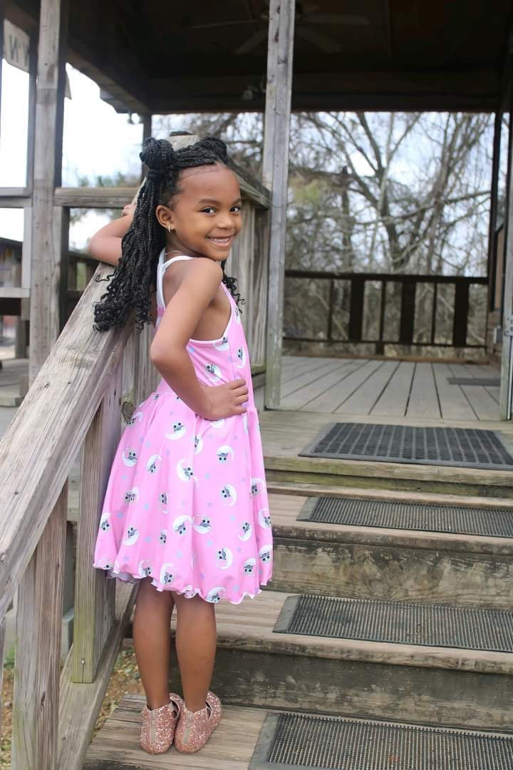 Tammy T-back dress- Green Martian