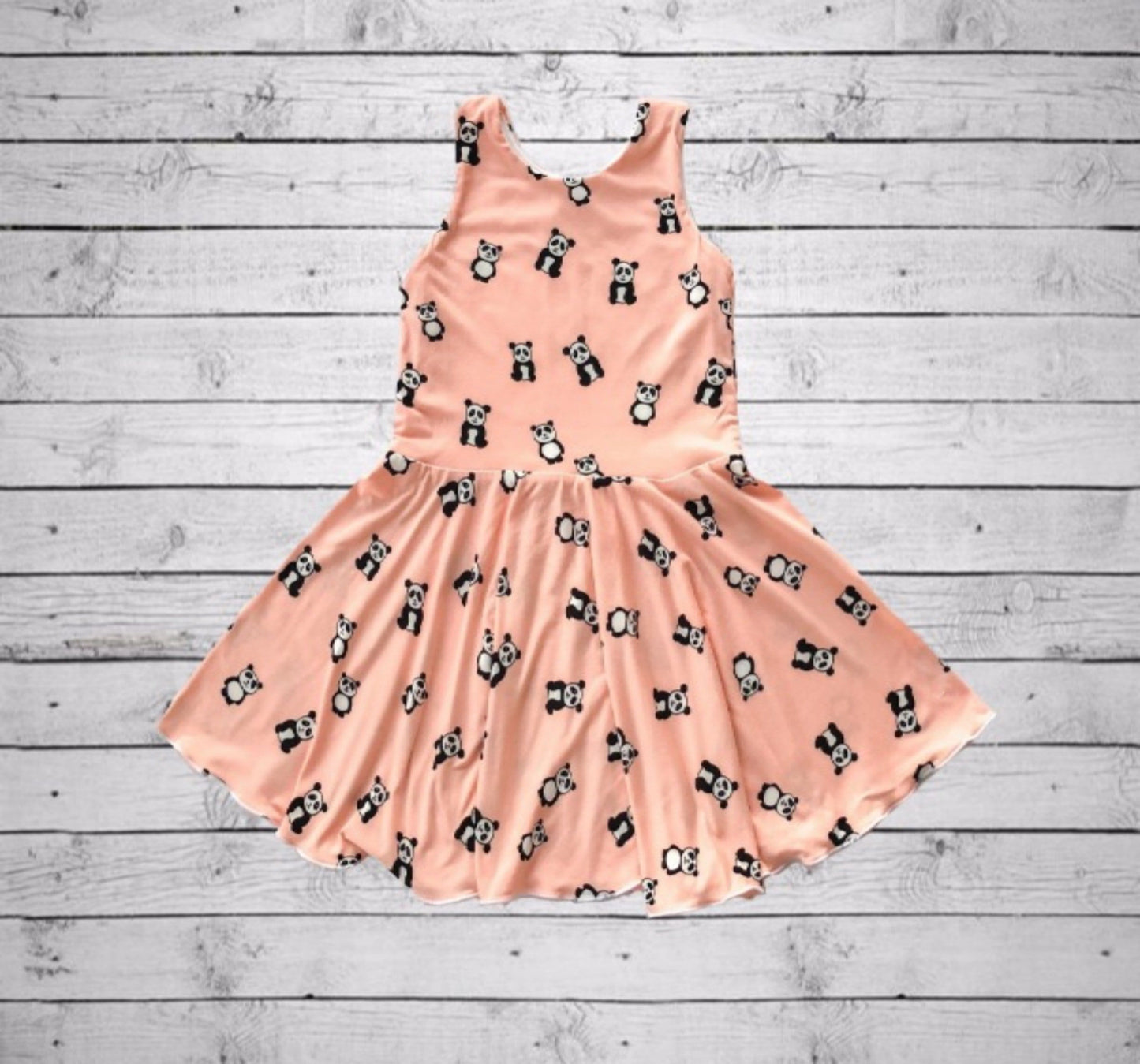 Chloe Playdate Dress- Peach Pandas