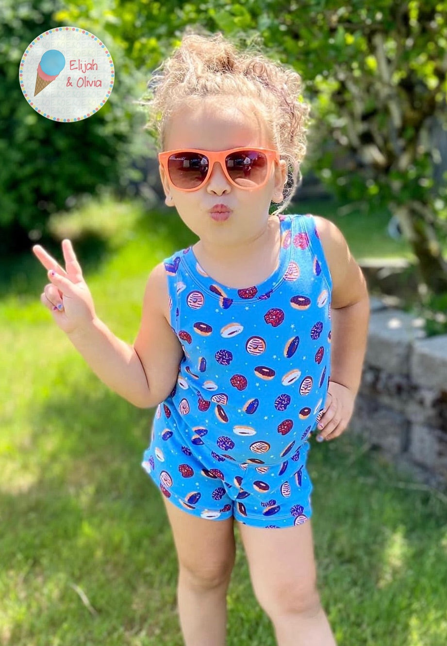 Glenda Romper- Donuts