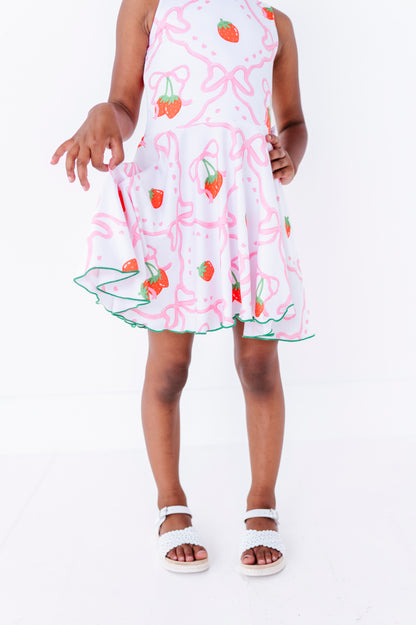 Chloe Tank Dress- Strawberry Bows