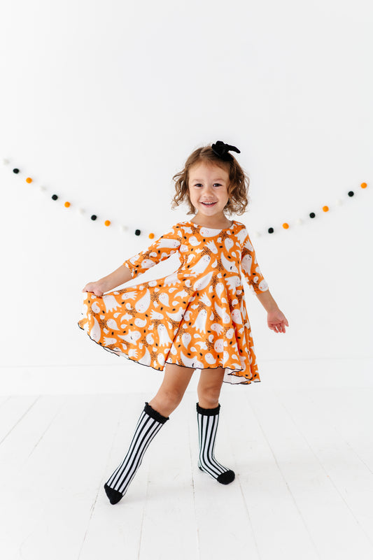 Cecilia Dress- Orange Ghost