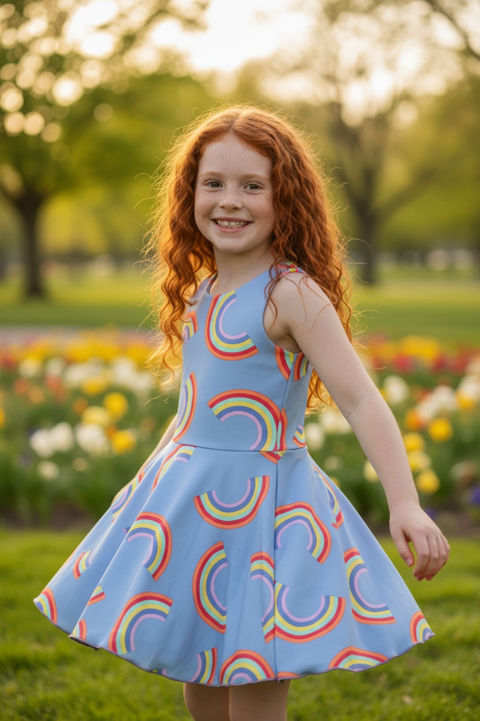 Chloe Tank Dress- Rainbows