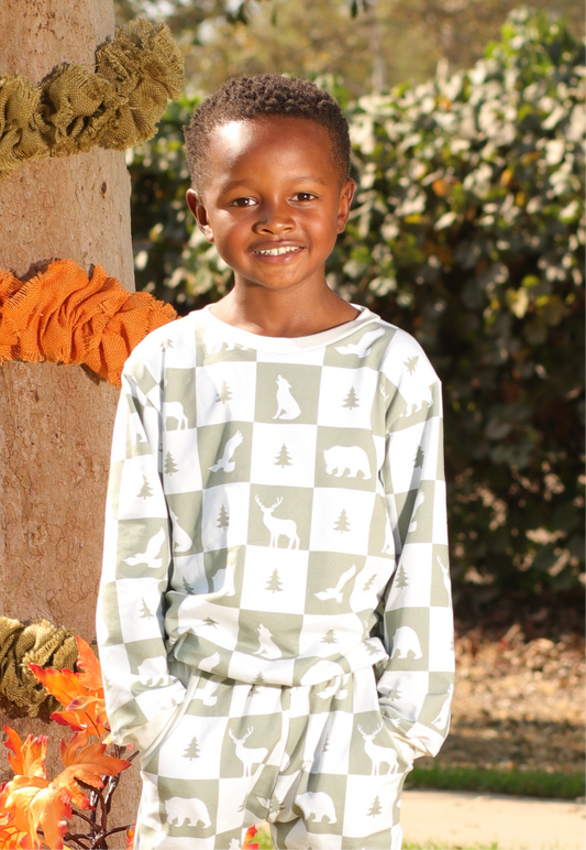 Sweatshirt- Animal Checkers