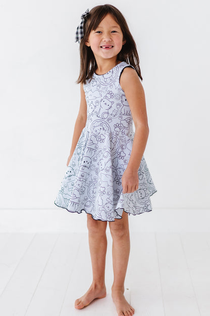 Chloe Dress- Color Me Kitties