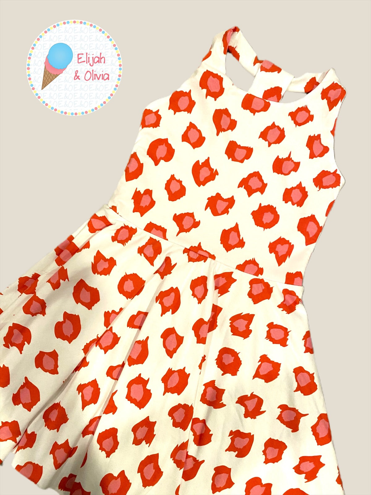 Tammy T-back dress- Red & Pink Cheetah