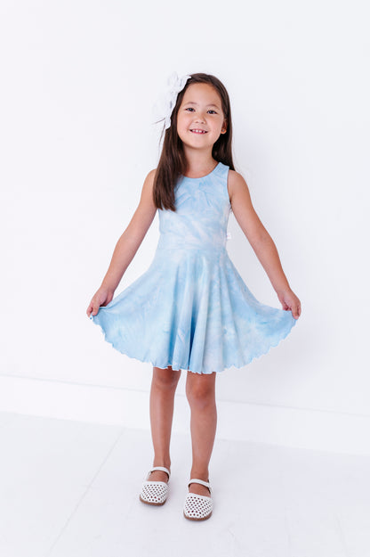 Chloe Tank Dress- Blue Tie Dye