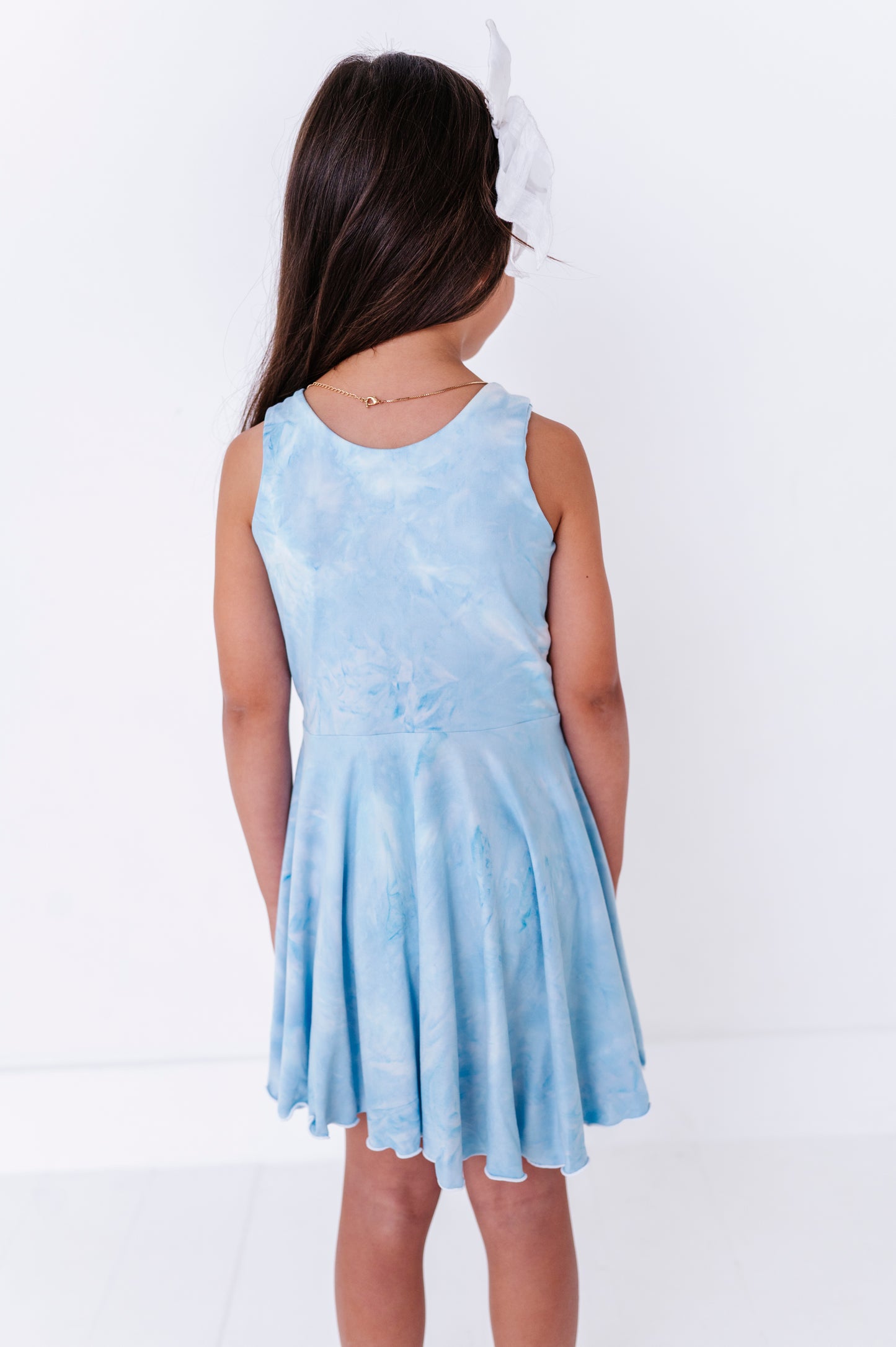 Chloe Tank Dress- Blue Tie Dye
