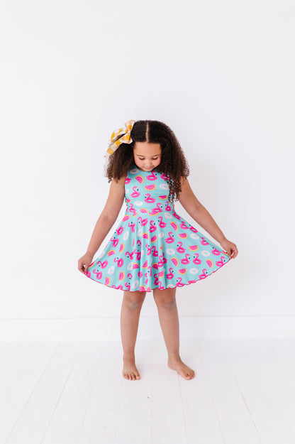 Chloe Dress- Flamingos