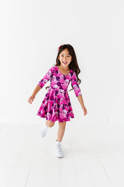 Cecilia Dress- Pink & Purple Ghost
