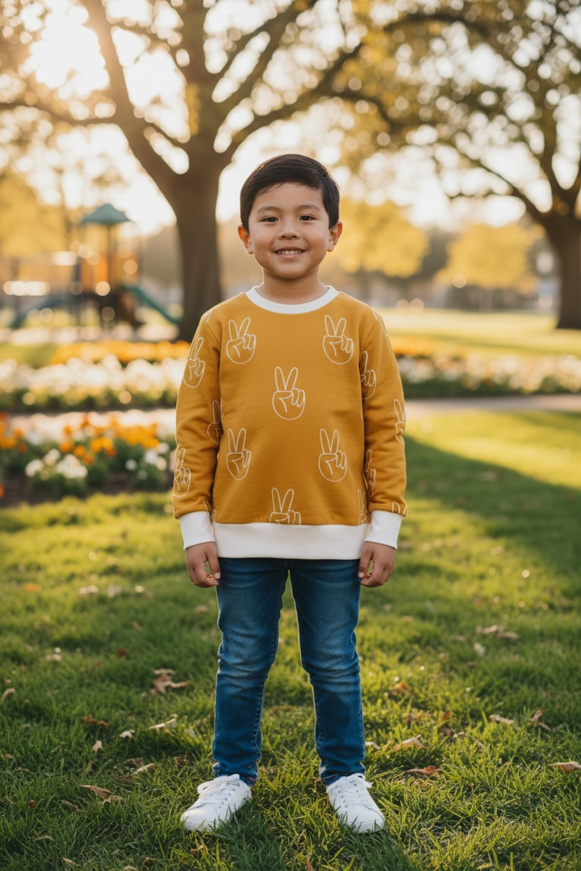 Crewneck Sweatshirt- Peace Sign