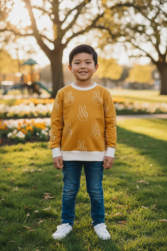 Crewneck Sweatshirt- Peace Sign