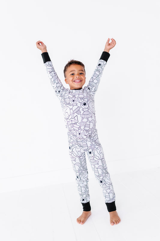 Coloring Pajamas- Aliens