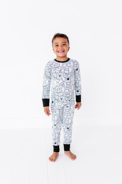 Coloring Pajamas- Aliens