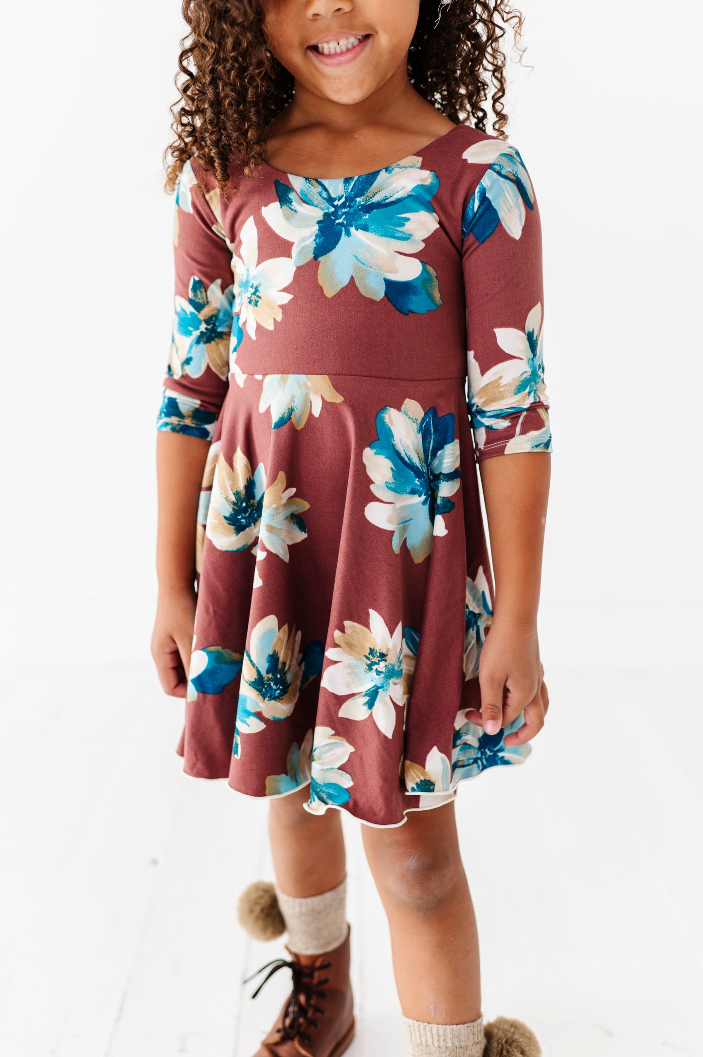 Cecilia Dress- Brown Floral