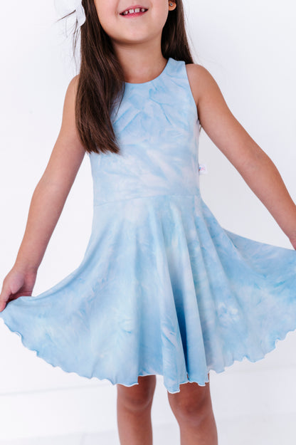 Chloe Tank Dress- Blue Tie Dye