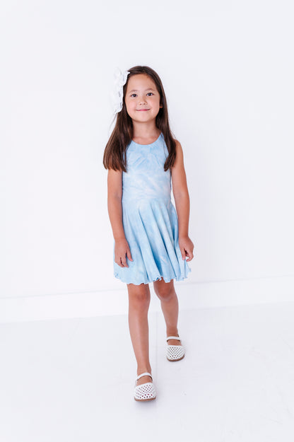 Chloe Tank Dress- Blue Tie Dye