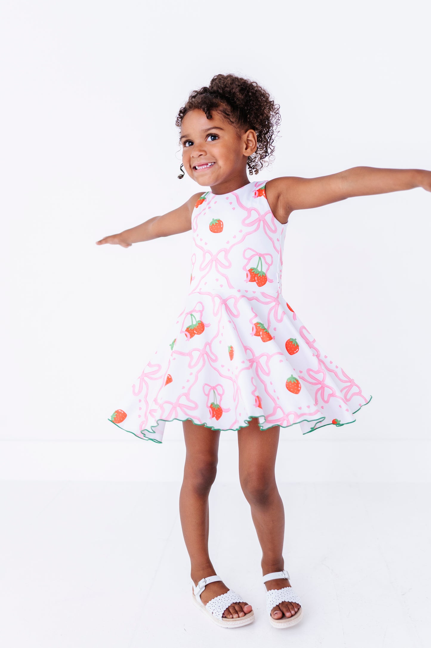 Chloe Tank Dress- Strawberry Bows