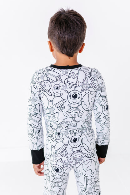 Coloring Pajamas- Aliens