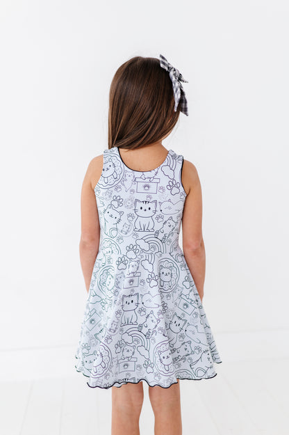 Chloe Dress- Color Me Kitties
