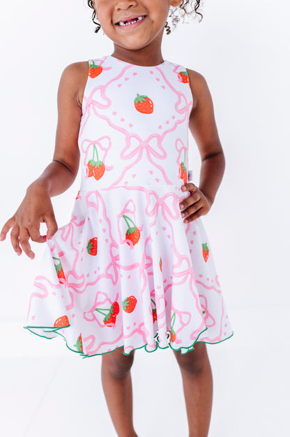 Chloe Tank Dress- Strawberry Bows
