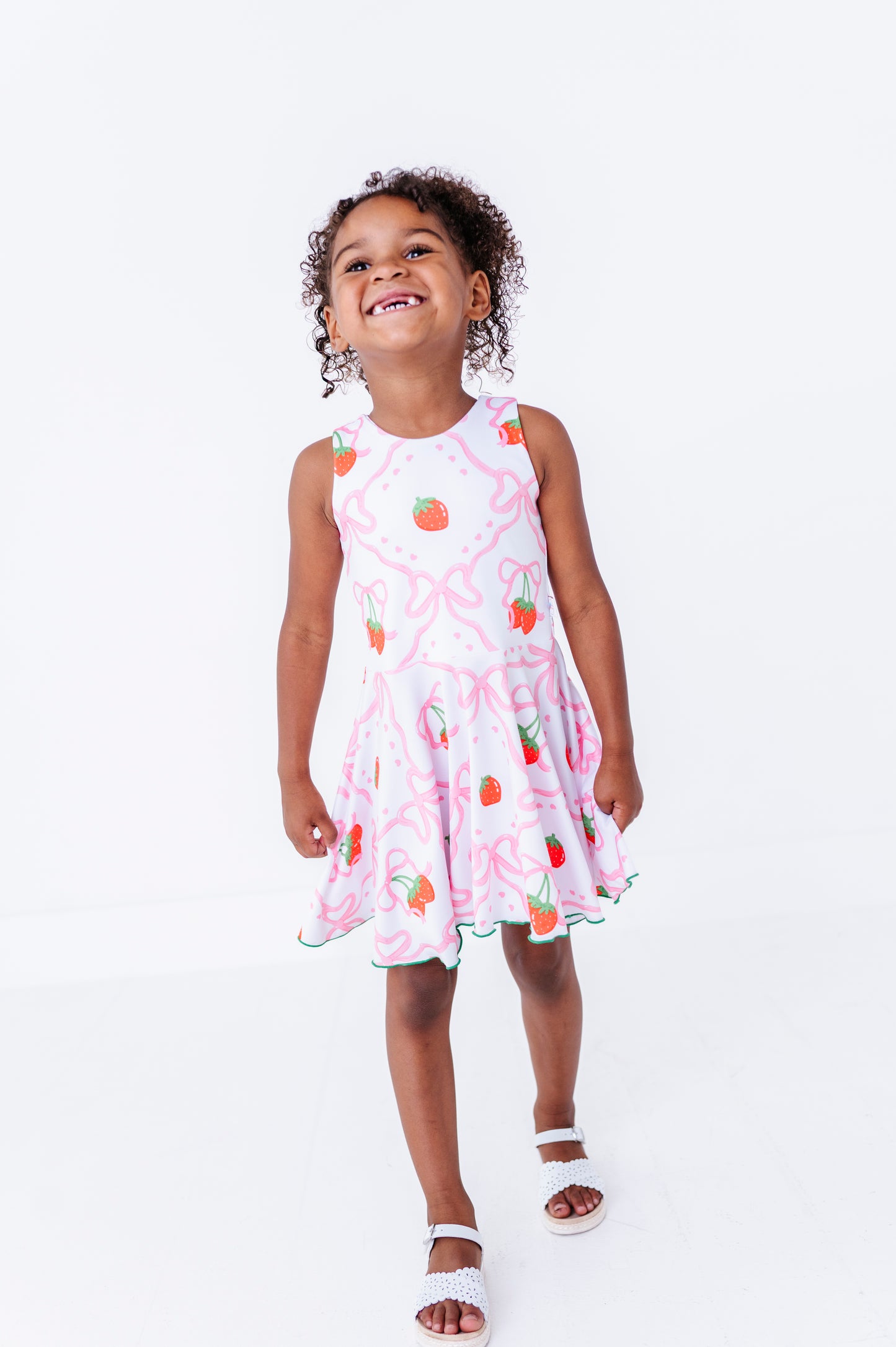 Chloe Tank Dress- Strawberry Bows