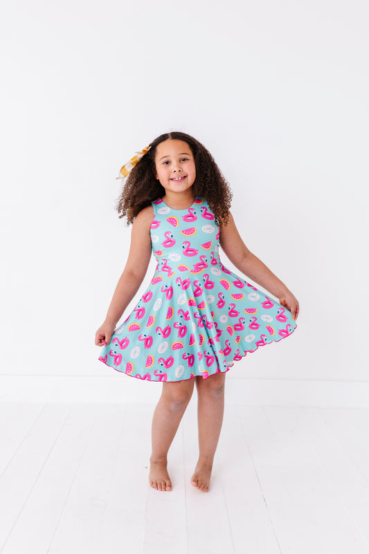 Chloe Dress- Flamingos