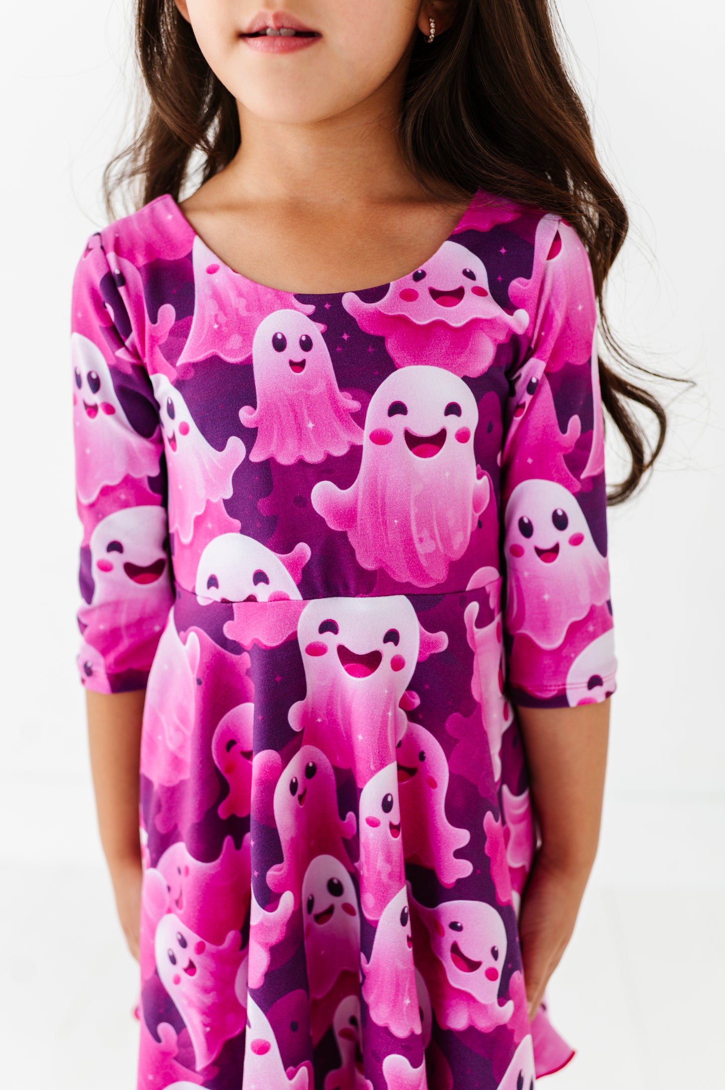 Cecilia Dress- Pink & Purple Ghost