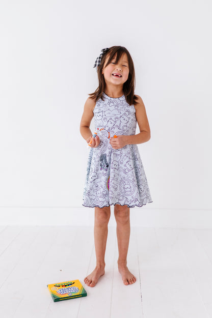 Chloe Dress- Color Me Kitties