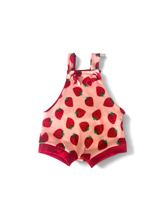 Knotted Romper- Strawberries