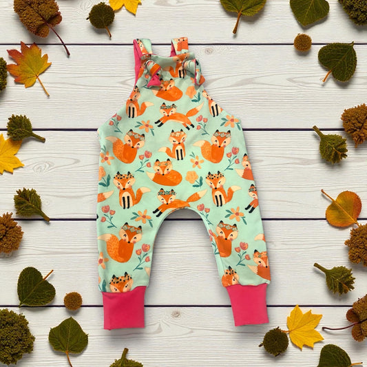 Knotted Pants Romper- Foxes