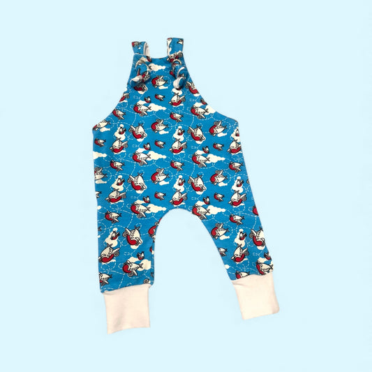 Knotted Pants Romper- Airplanes