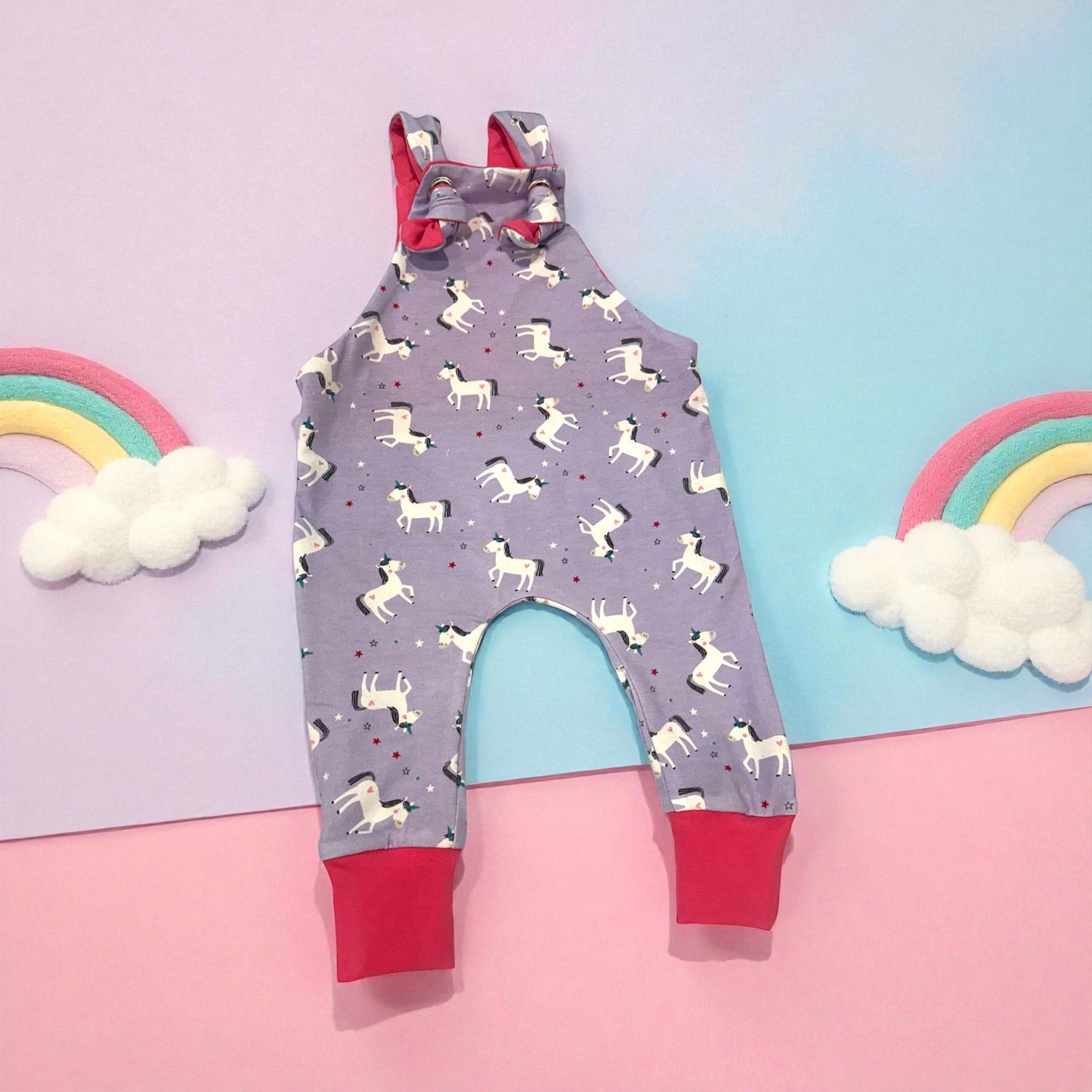 Knotted Pants Romper- Unicorns
