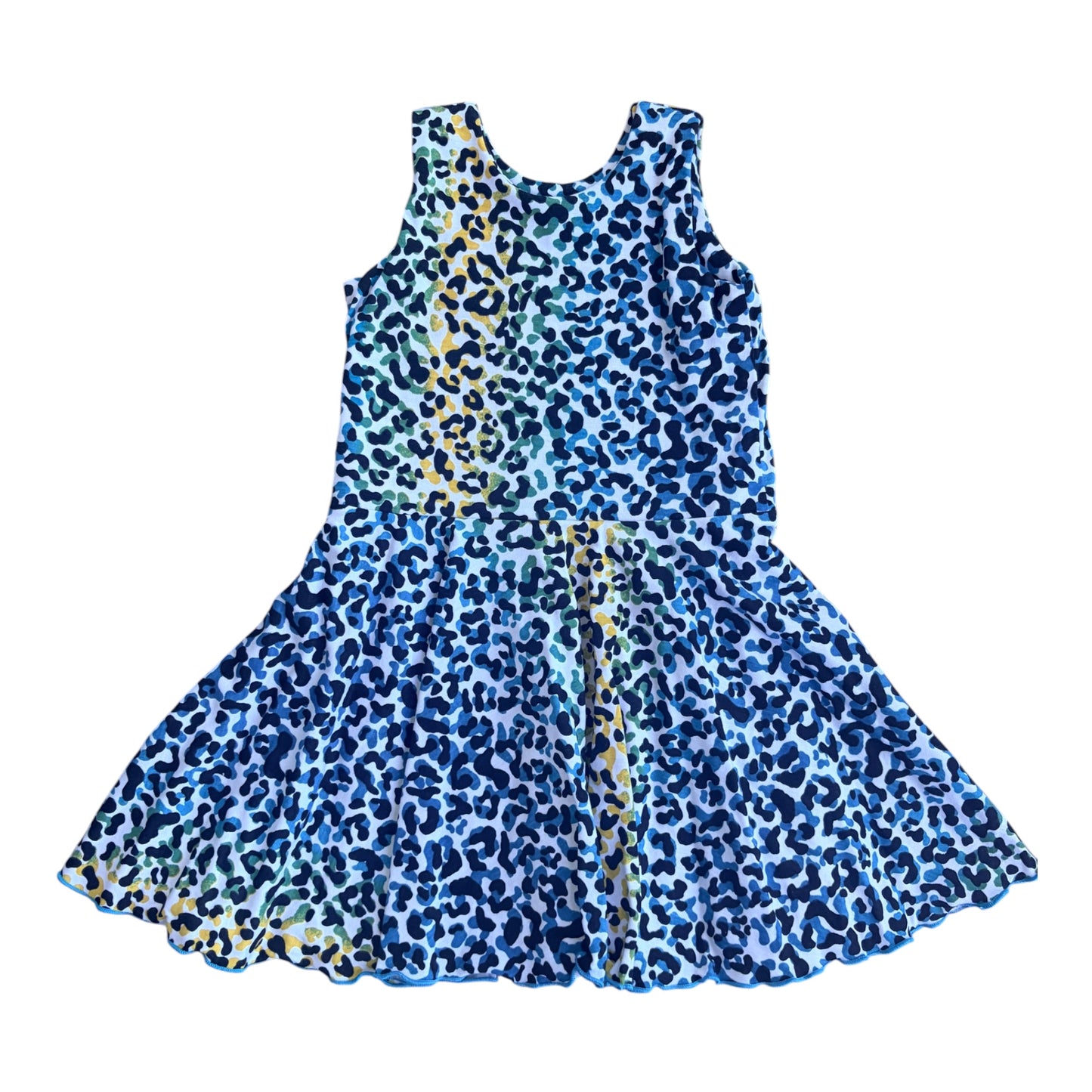 Chloe Tank Dress- Blue, Green, Yellow Cheetah