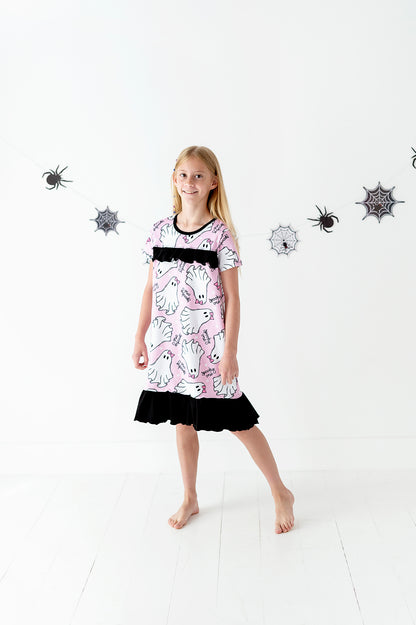 Double Ruffle Nightgown- Ghosts